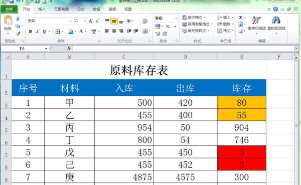 EXCEL利用条件格式改变字体颜色