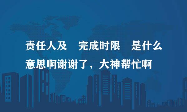 责任人及 完成时限 是什么意思啊谢谢了，大神帮忙啊