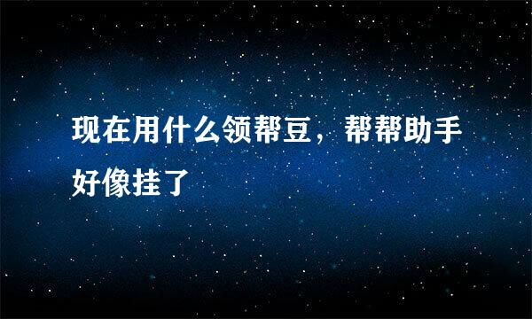 现在用什么领帮豆，帮帮助手好像挂了