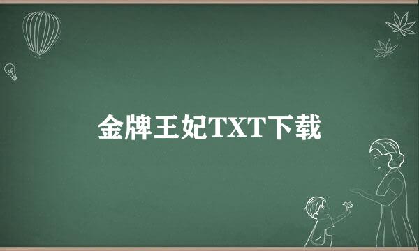 金牌王妃TXT下载