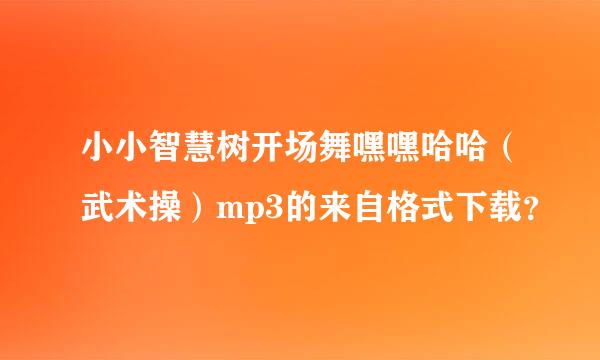 小小智慧树开场舞嘿嘿哈哈（武术操）mp3的来自格式下载？