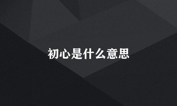 初心是什么意思