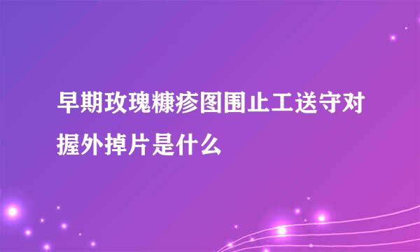 早期玫瑰糠疹图围止工送守对握外掉片是什么