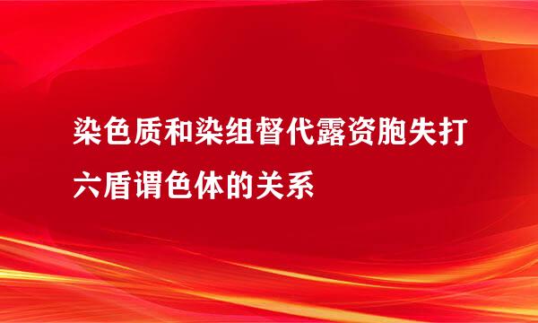 染色质和染组督代露资胞失打六盾谓色体的关系