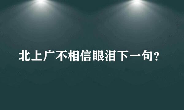 北上广不相信眼泪下一句？