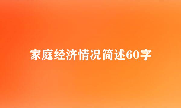 家庭经济情况简述60字