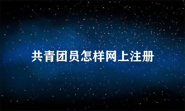 共青团员怎样网上注册