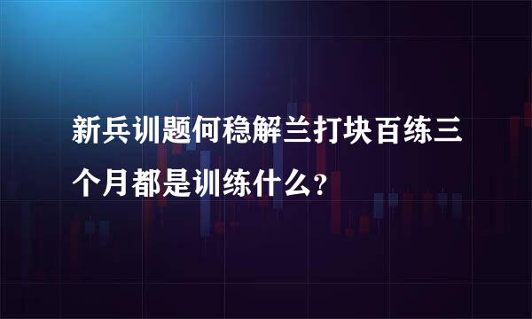 新兵训题何稳解兰打块百练三个月都是训练什么？