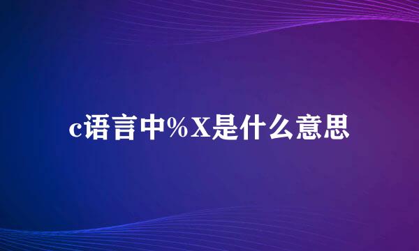 c语言中%X是什么意思