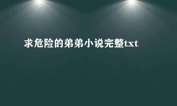 求危险的弟弟小说完整txt