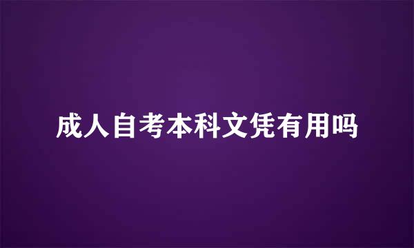 成人自考本科文凭有用吗