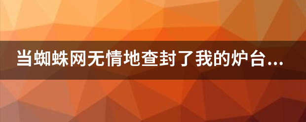 当蜘蛛网无情地查封了我的炉台