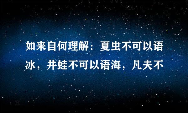 如来自何理解：夏虫不可以语冰，井蛙不可以语海，凡夫不