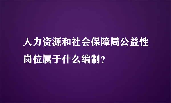 人力资源和社会保障局公益性岗位属于什么编制？