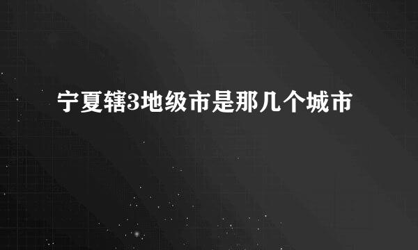 宁夏辖3地级市是那几个城市