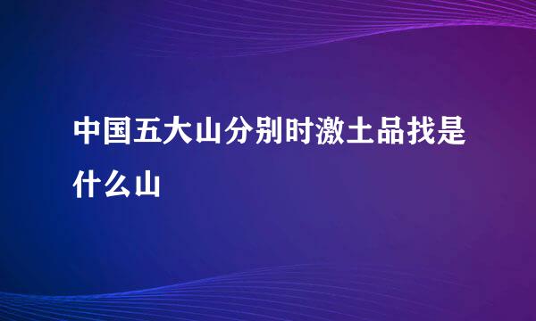 中国五大山分别时激土品找是什么山