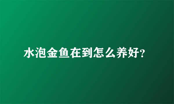 水泡金鱼在到怎么养好？