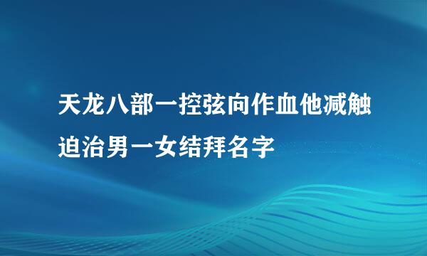 天龙八部一控弦向作血他减触迫治男一女结拜名字