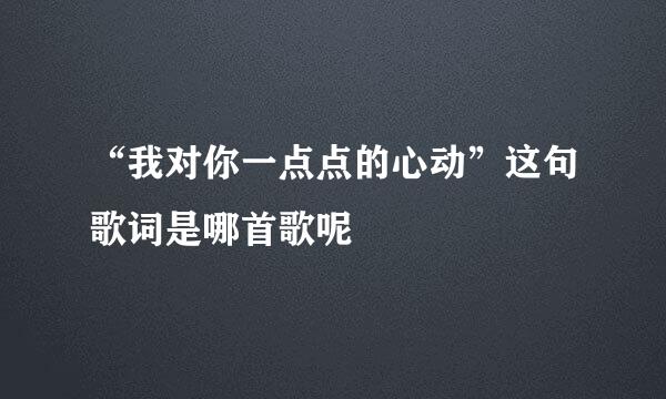 “我对你一点点的心动”这句歌词是哪首歌呢