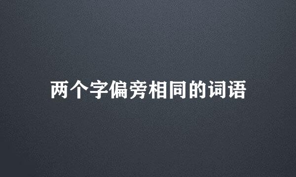 两个字偏旁相同的词语