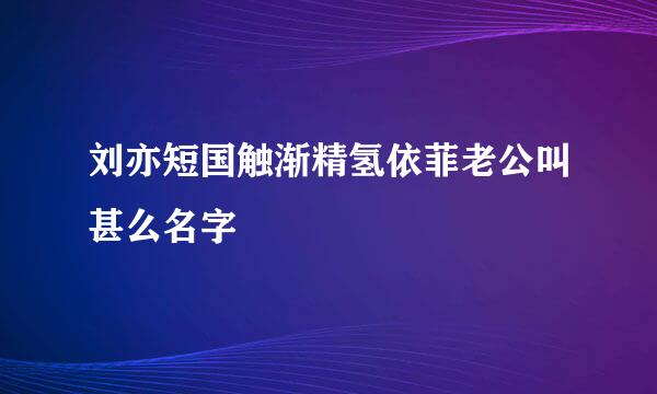 刘亦短国触渐精氢依菲老公叫甚么名字