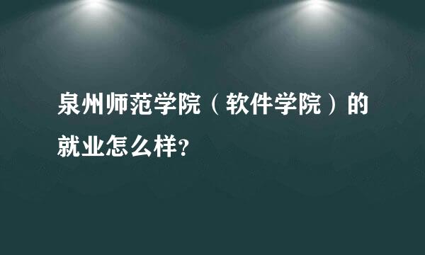 泉州师范学院（软件学院）的就业怎么样？