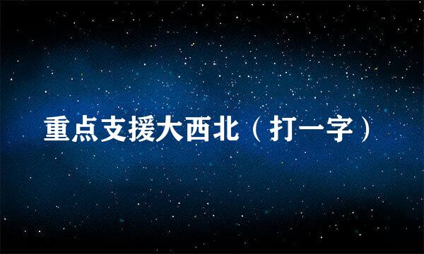 重点支援大西北（打一字）