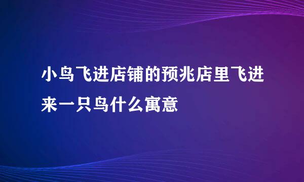 小鸟飞进店铺的预兆店里飞进来一只鸟什么寓意