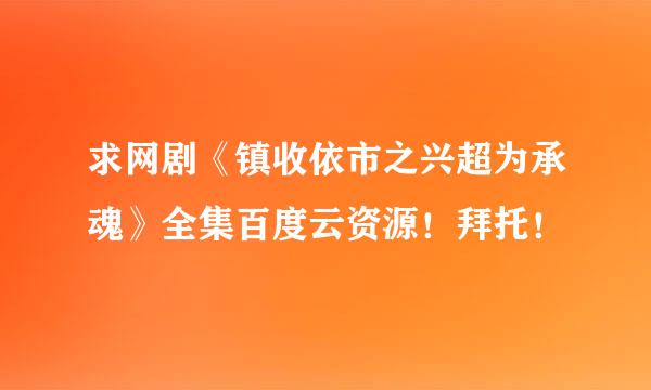 求网剧《镇收依市之兴超为承魂》全集百度云资源！拜托！