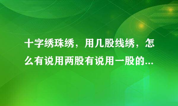 十字绣珠绣，用几股线绣，怎么有说用两股有说用一股的，是中格的