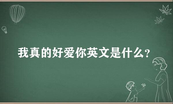 我真的好爱你英文是什么？