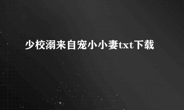 少校溺来自宠小小妻txt下载