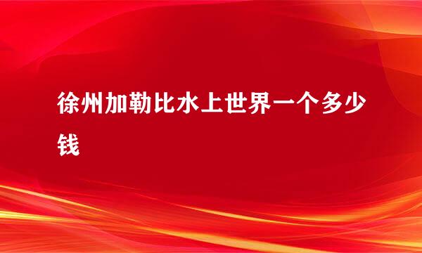 徐州加勒比水上世界一个多少钱