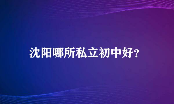 沈阳哪所私立初中好？