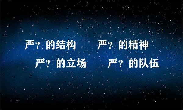 严？的结构  严？的精神  严？的立场  严？的队伍