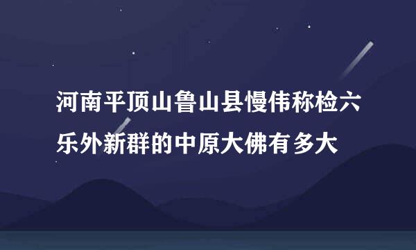 河南平顶山鲁山县慢伟称检六乐外新群的中原大佛有多大