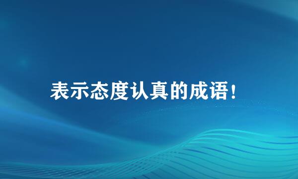 表示态度认真的成语！