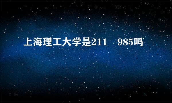 上海理工大学是211 985吗