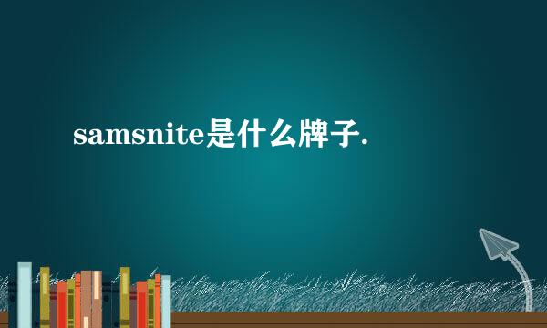 samsnite是什么牌子.