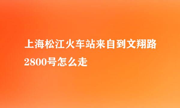 上海松江火车站来自到文翔路2800号怎么走