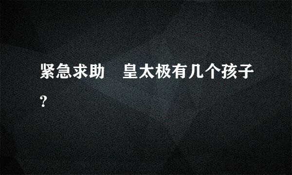 紧急求助 皇太极有几个孩子？