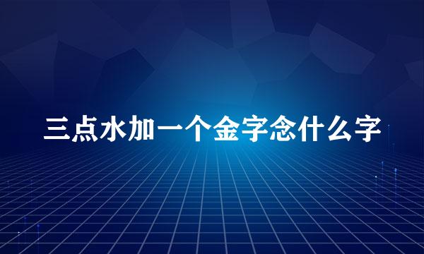 三点水加一个金字念什么字