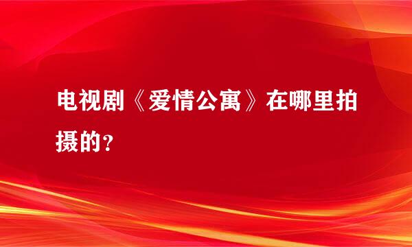 电视剧《爱情公寓》在哪里拍摄的？