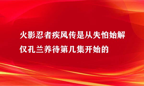 火影忍者疾风传是从失怕始解仅孔兰养待第几集开始的