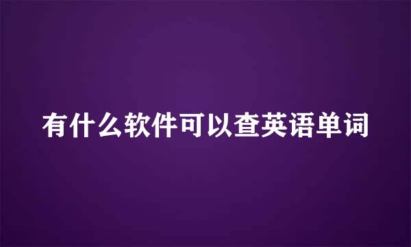 有什么软件可以查英语单词