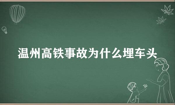 温州高铁事故为什么埋车头