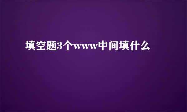 填空题3个www中间填什么