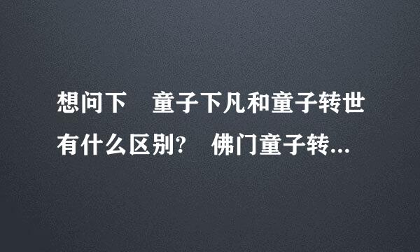 想问下 童子下凡和童子转世有什么区别? 佛门童子转世是什么意思呢?