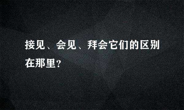 接见、会见、拜会它们的区别在那里？