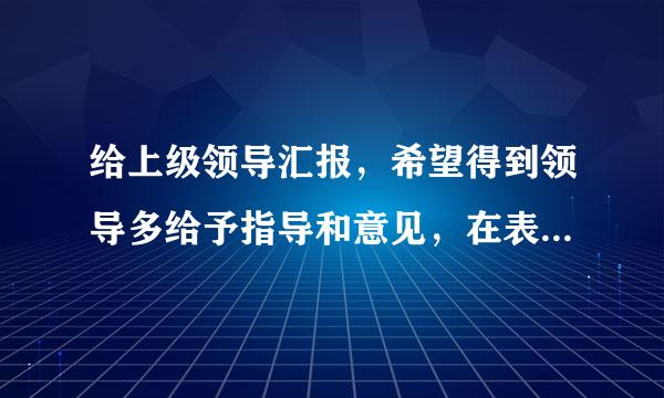 给上级领导汇报，希望得到领导多给予指导和意见，在表述上有什么技巧吗？